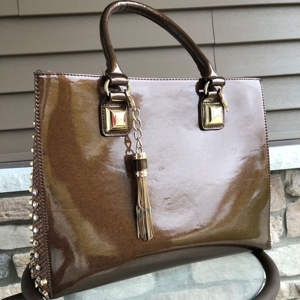 Brown Boutique Purse with Sequins